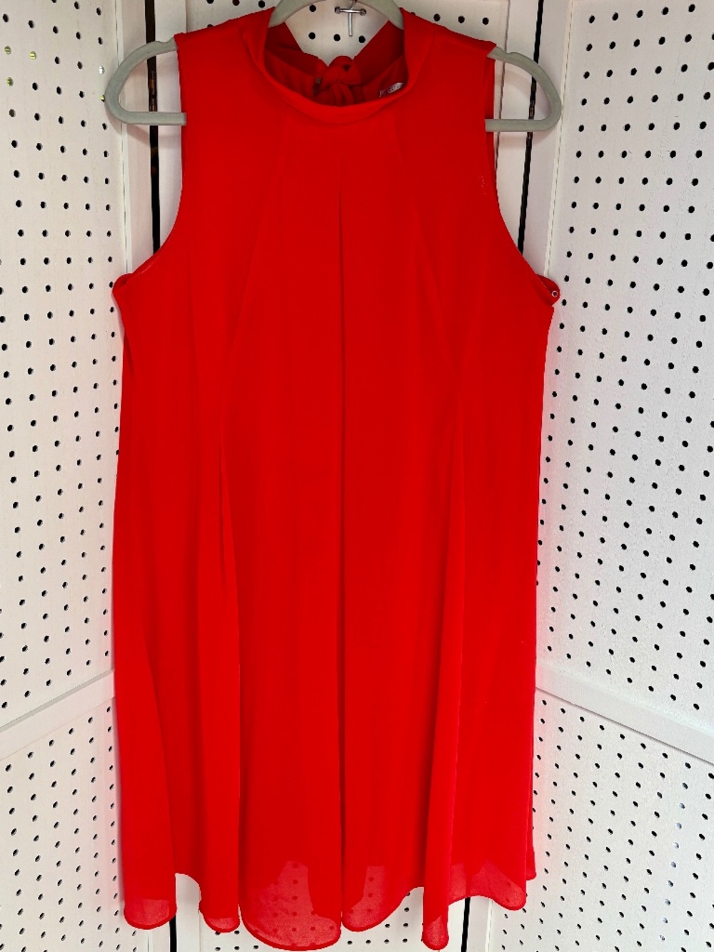 Signature by Robbie Bee Red Sleeveless High Neck Dress - Women's Size 16